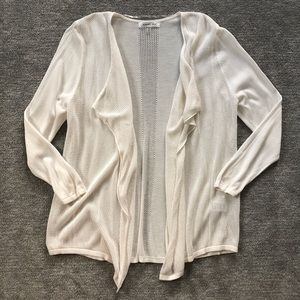 August Silk Cream Open Knit Cardigan